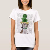 Greyhound in Groen rond Pet 2 T-shirt (Voorkant)