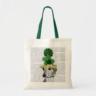 Greyhound in Groen rond Pet 2 Tote Bag