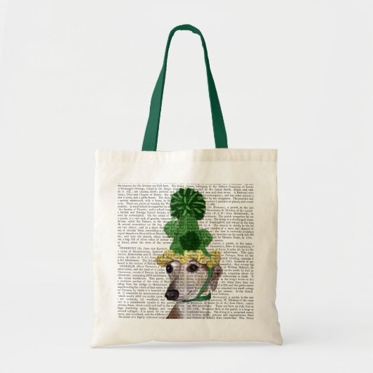 Greyhound in Groen rond Pet 2 Tote Bag (Voorkant)