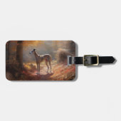 Greyhound in Herfstbladeren Herfst Inspire Bagagelabel (Voorkant horizontaal)