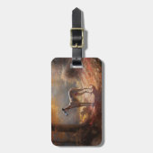 Greyhound in Herfstbladeren Herfst Inspire Bagagelabel (Voorkant verticaal)