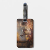 Greyhound in Herfstbladeren Herfst Inspire Bagagelabel (Achterkant verticaal)