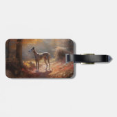 Greyhound in Herfstbladeren Herfst Inspire Bagagelabel (Achterkant horizontaal)