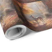 Greyhound in Herfstbladeren Herfst Inspire Cadeaupapier (Rol Hoek)
