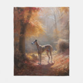 Greyhound in Herfstbladeren Herfst Inspire Fleece Deken (Voorkant)