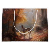 Greyhound in Herfstbladeren Herfst Inspire Groot Cadeauzakje (Voorkant)