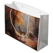 Greyhound in Herfstbladeren Herfst Inspire Groot Cadeauzakje (Achterkant Gekanteld)
