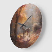 Greyhound in Herfstbladeren Herfst Inspire Grote Klok (Hoek)