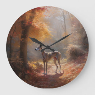 Greyhound in Herfstbladeren Herfst Inspire Grote Klok