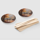 Greyhound in Herfstbladeren Herfst Inspire Handwaaier (Niet-gemonteerd)