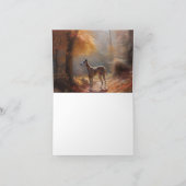 Greyhound in Herfstbladeren Herfst Inspire Kaart (Binnen)