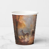 Greyhound in Herfstbladeren Herfst Inspire Papieren Bekers (Achterkant)