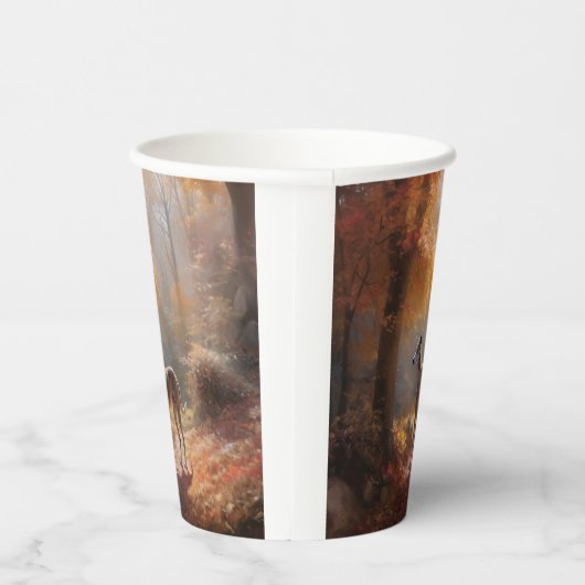 Greyhound in Herfstbladeren Herfst Inspire Papieren Bekers (Rechts)