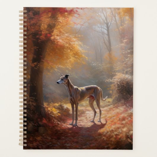 Greyhound in Herfstbladeren Herfst Inspire Planner (Voorkant)