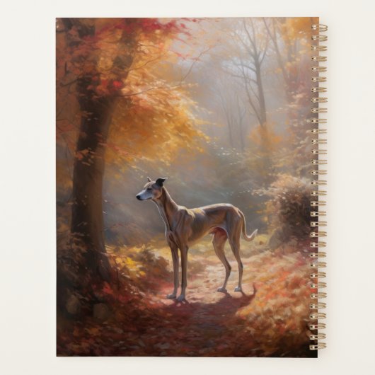 Greyhound in Herfstbladeren Herfst Inspire Planner (Achterkant)