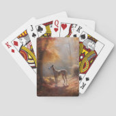 Greyhound in Herfstbladeren Herfst Inspire Pokerkaarten (Achterkant)