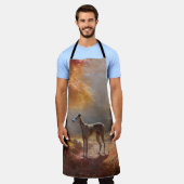 Greyhound in Herfstbladeren Herfst Inspire Schort (Gedragen)