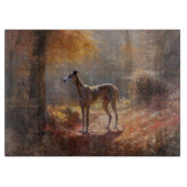Greyhound in Herfstbladeren Herfst Inspire Snijplank (Voorkant)