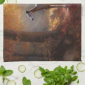 Greyhound in Herfstbladeren Herfst Inspire Theedoek (Gevouwen)