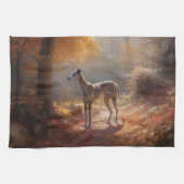 Greyhound in Herfstbladeren Herfst Inspire Theedoek (Horizontaal)