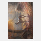 Greyhound in Herfstbladeren Herfst Inspire Theedoek (Verticaal)