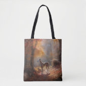 Greyhound in Herfstbladeren Herfst Inspire Tote Bag (Voorkant)