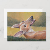 Greyhound in het Grass Dog Art Briefkaart (Voorkant / Achterkant)