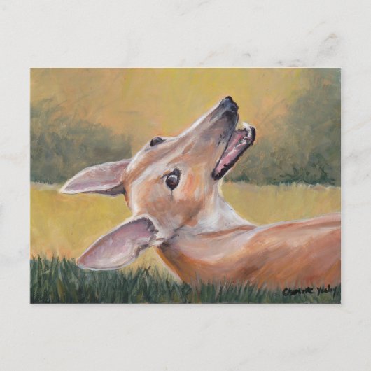 Greyhound in het Grass Dog Art Briefkaart (Voorkant)