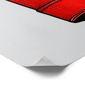 Greyhound in Vivid Red Coat, Modern Drawing Poster (Hoek)