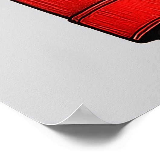 Greyhound in Vivid Red Coat, Modern Drawing Poster (Hoek)