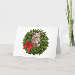 Greyhound in Xmas Wreath Feestdagen Kaart