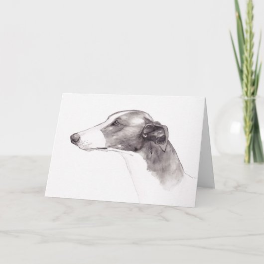 Greyhound Ink Tekening Wenskaarten Kaart (Voorkant)