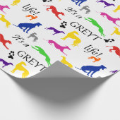 Greyhound is een Greyt Life Quote  Cadeaupapier (Hoek)