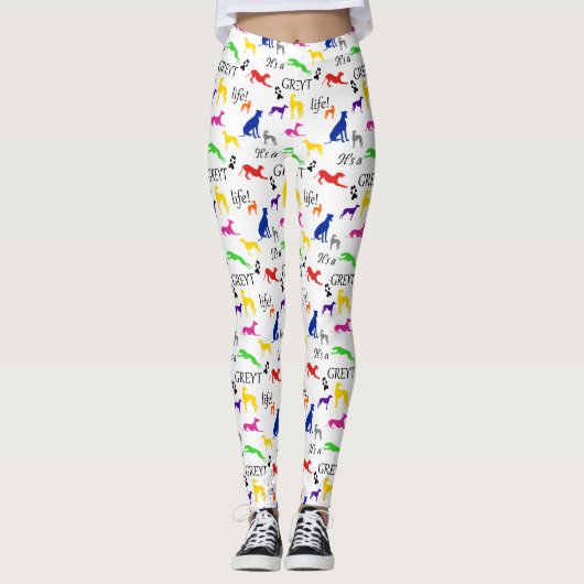 Greyhound is een Greyt Life Quote  Leggings (Voorkant)