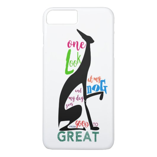 Greyhound Italiaans Silhouette Love My Dog Stylish Case-Mate iPhone Case (Achterkant)