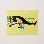 Greyhound Italiaans Silhouette Love My Dog Stylish Legpuzzel (Horizontaal)