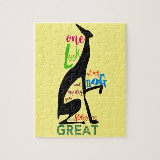 Greyhound Italiaans Silhouette Love My Dog Stylish Legpuzzel (Verticaal)