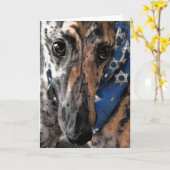 Greyhound kaart voor Chanukah / Hanukkah / Pasen (Gele Bloem)