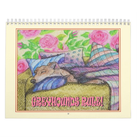 Greyhound Kalender – Muurkalender voor Hondenliefh (Hoes)