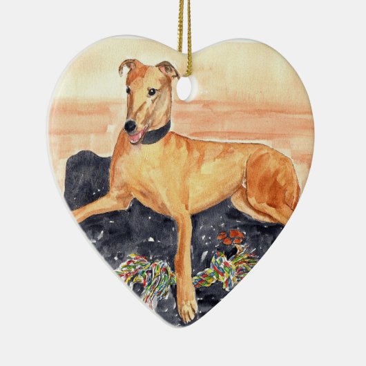 'Greyhound' Keramisch Ornament (Rechts)