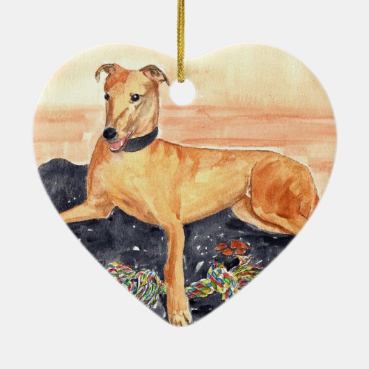 'Greyhound' Keramisch Ornament (Achterkant)