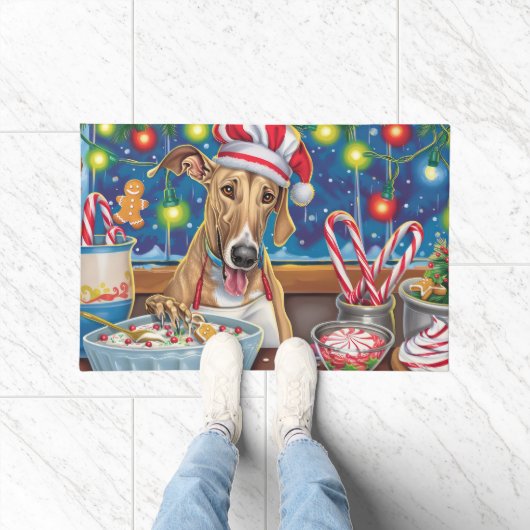 Greyhound Kerstbakfeest: Festieve Kerst Deurmat (Binnen)
