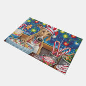 Greyhound Kerstbakfeest: Festieve Kerst Deurmat (Schuin)
