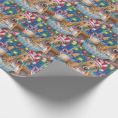 Greyhound Kerstbakfeest: Festieve Kerstmis Cadeaupapier (Hoek)