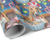 Greyhound Kerstbakfeest: Festieve Kerstmis Cadeaupapier (Rol Hoek)