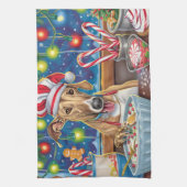 Greyhound Kerstbakfeest: Festieve Kerstmis Theedoek (Verticaal)
