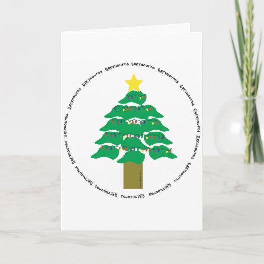 Greyhound kerstboom 2007 feestdagen kaart (Voorkant)