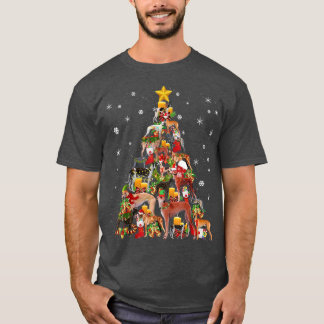 Greyhound kerstboom Costume Funny Xmas Dog Lo T-shirt