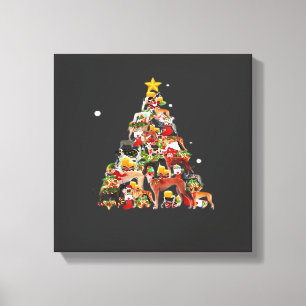 Greyhound Kerstboom Lichtjes Grappige Hond Kerstmi Canvas Afdruk