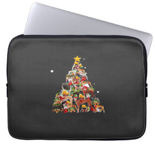 Greyhound Kerstboom Lichtjes Grappige Hond Kerstmi Laptop Sleeve